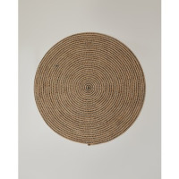 Circle Art Dekoratif Jüt Kilim 150 cm Natural-Siyah