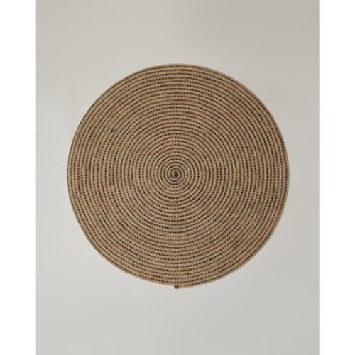 Circle Art Dekoratif Jüt Kilim 150 cm Natural-Siyah