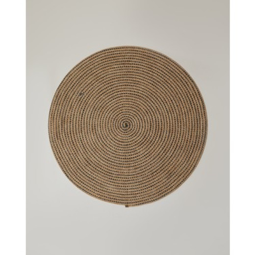 Circle Art Dekoratif Jüt Kilim 150 cm Natural-Siyah