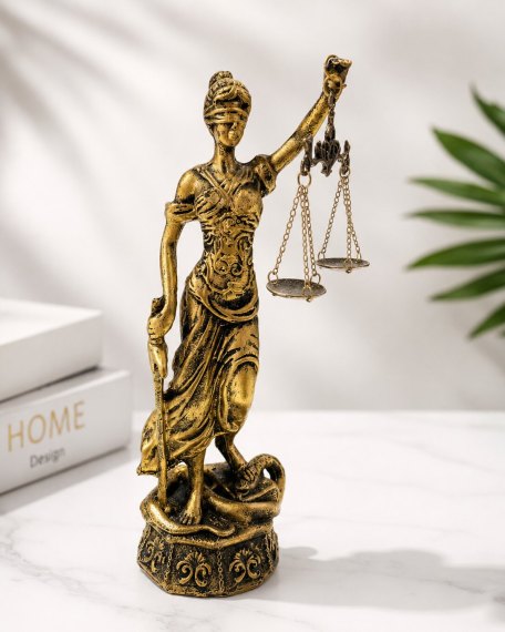 Statujë Dekorative Zonja e Drejtësisë Gold