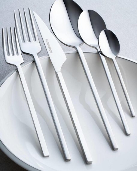 Acar Salvia Silver – Set lugë, pirunë dhe thika