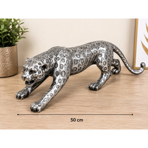 Statujë Dekorative Leopard Silver