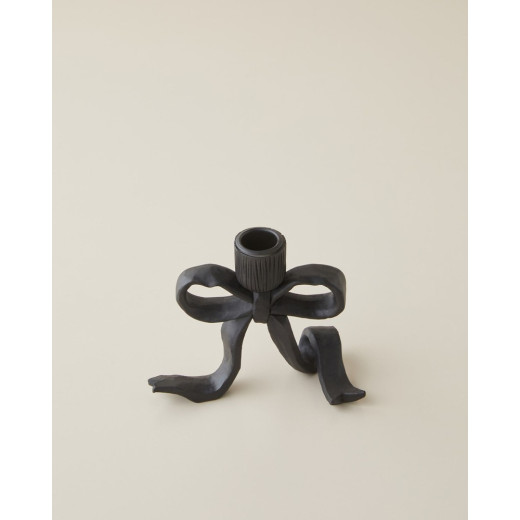 Mbajtëse Dekorative për Qiri – E Zezë, 11.5 cm