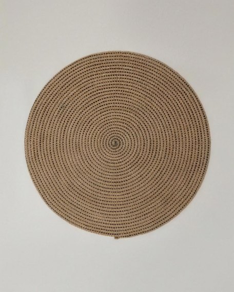 Circle Art Dekoratif Jüt Kilim 150 cm Natural-Siyah