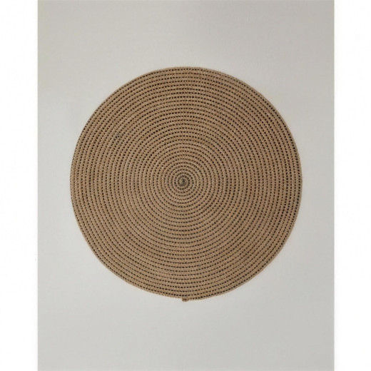 Circle Art Dekoratif Jüt Kilim 150 cm Natural-Siyah