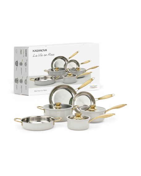 La Vie en Rose – Set Tenxheresh 9 copë, Krem