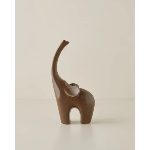 Elefant Dekorativ prej Qeramike – 12 × 23 cm