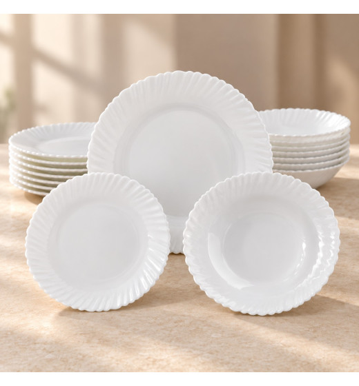 Opal White – Set Pjatash Elegante për Tavolinë