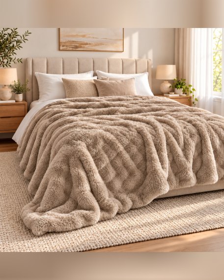 Batanije Plush Beige  200 × 220 cm