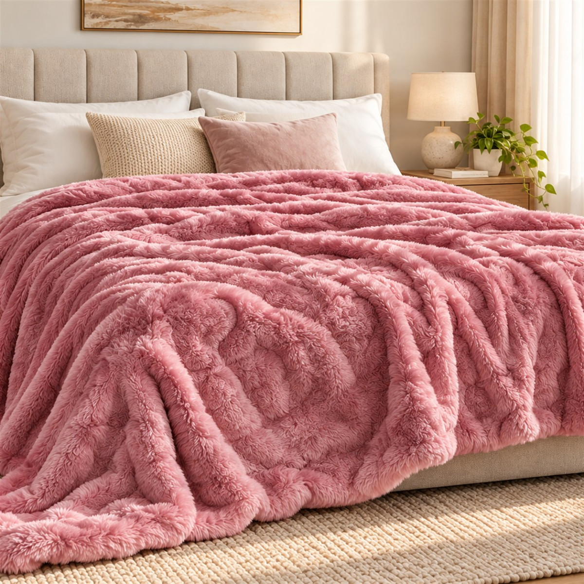 Batanije Plush Pink 200 × 220 cm