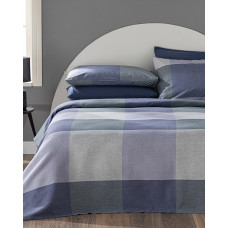 Textured Plaid – King Size Summer Blanket Set, Blue 240x220 cm
